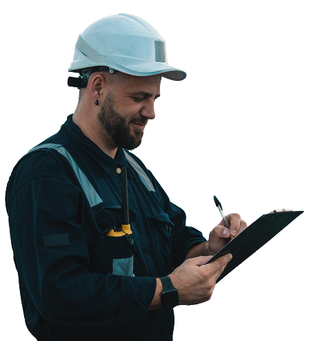Working man with clipboard