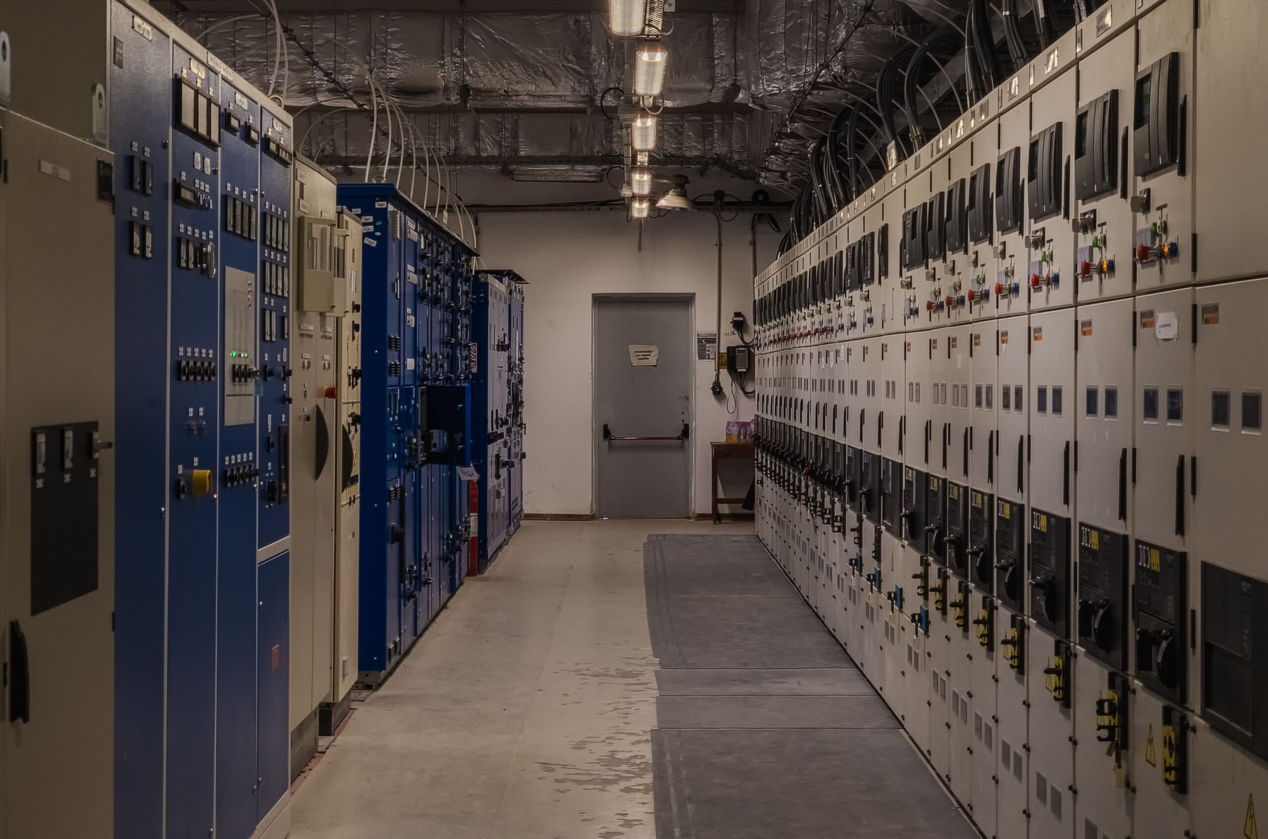 Switchgear room in an industrial facility