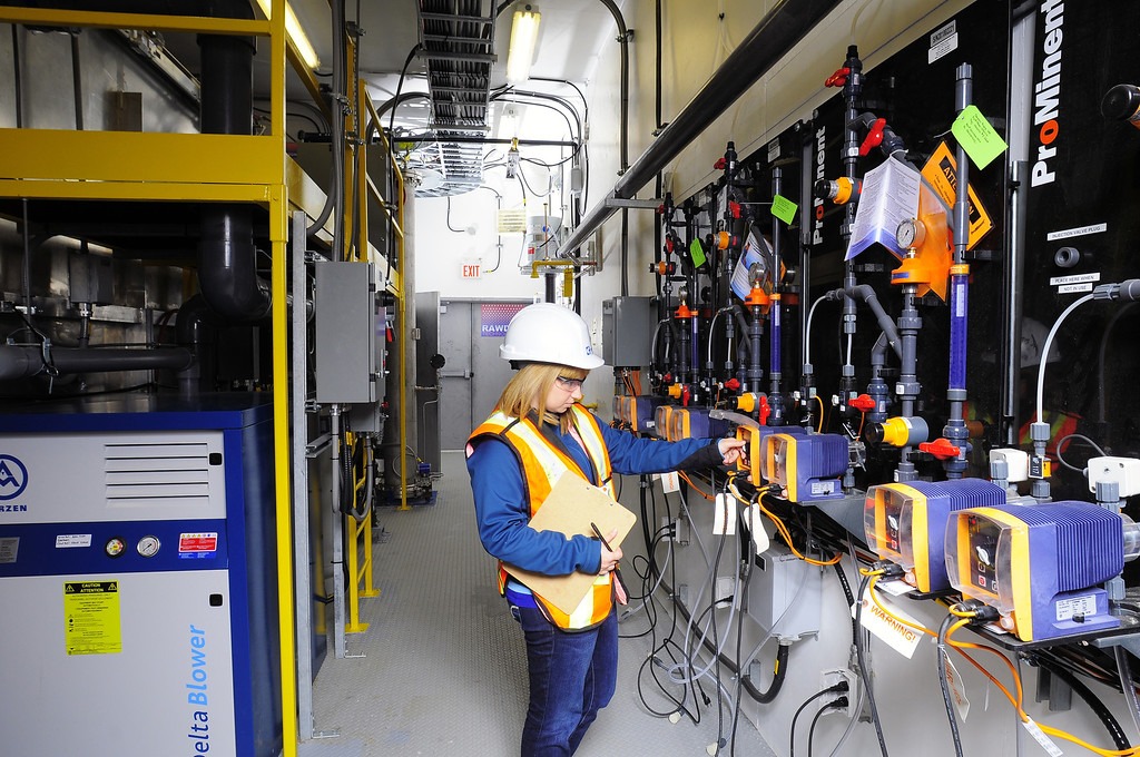 Technicians working in an instrumentation laboratory