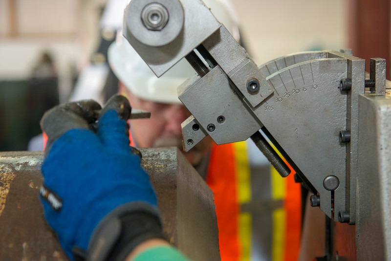 Pipe bevelling in preparation for welding