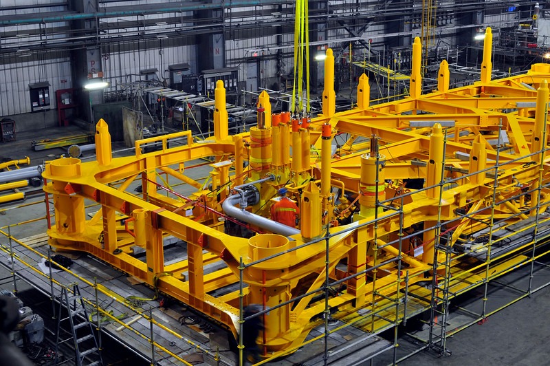 Subsea structure fabrication in a fabrication facility